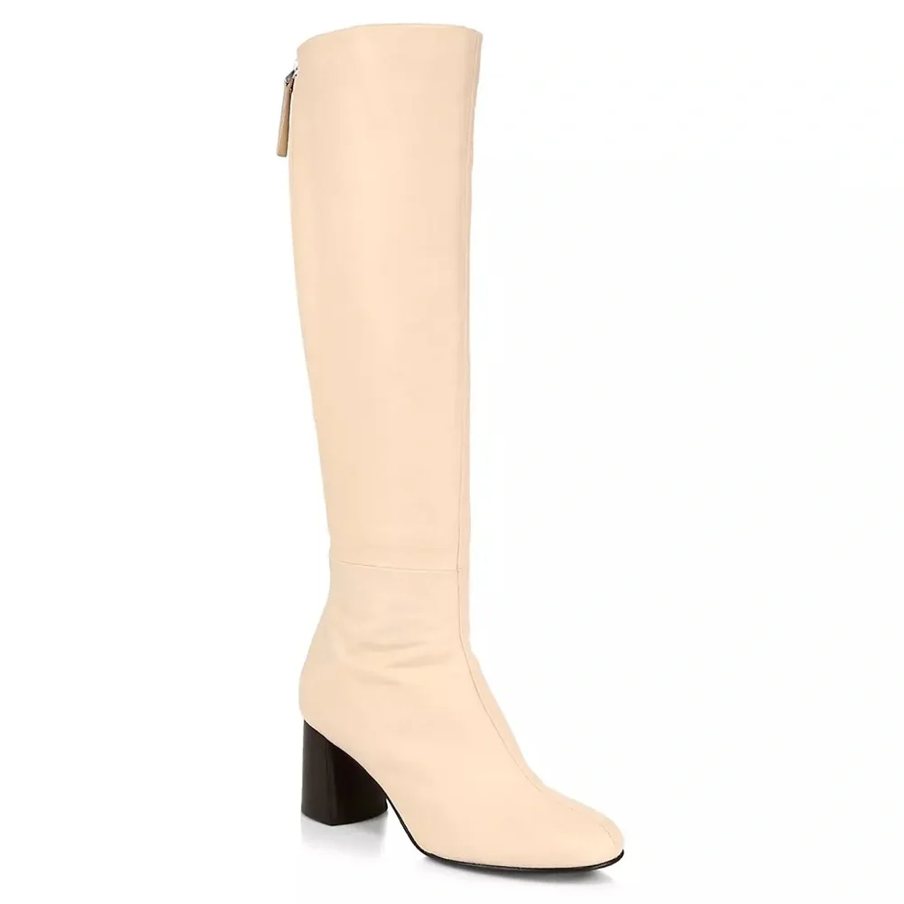 3.1 Phillip Lim Nadia High Block Heel Boots in Almond, Size 38.5, New in Box